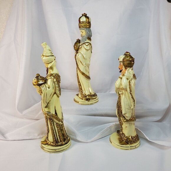 VTG Wolin Japan Three Wise Men Figurine Set 10" Tall Paper Mache Christmas Decor - Picture 16 of 16